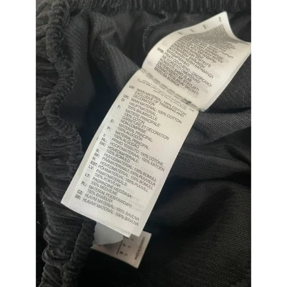 NWT Adidas Graphic Regular Corduroy Pant Men's Small Black Elastic Waist Pockets